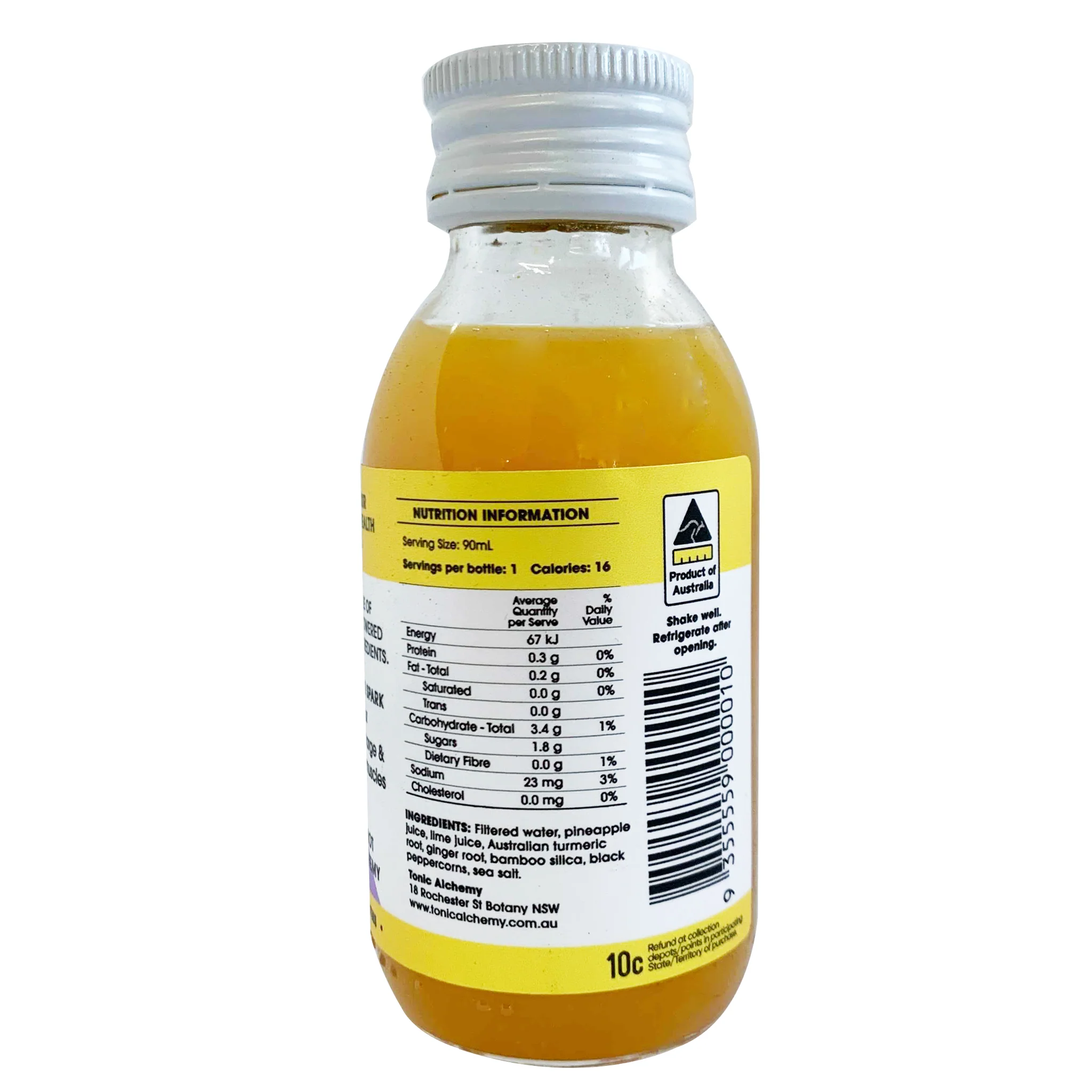 Tonic Alchemy Recover Daily Turmeric Tonic with Pineapple, Lime, Turmeric, Ginger and Black Pepper 90ml - Image 2