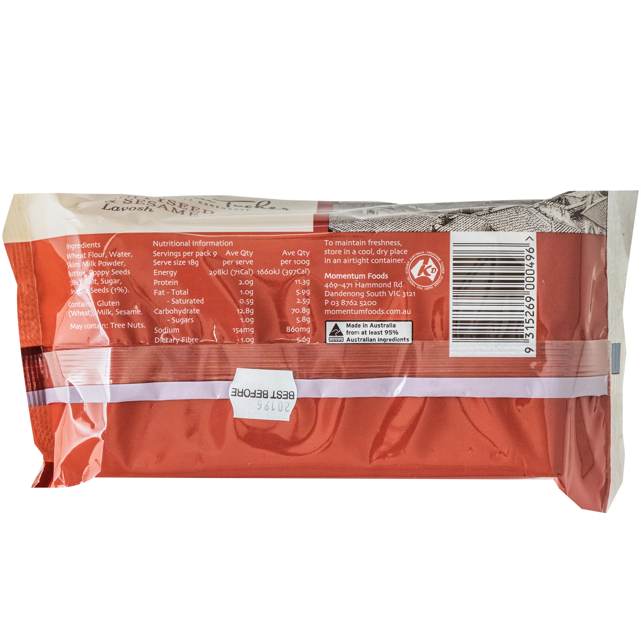 Trentham Tucker Poppyseed and Sesame Lavosh 250g - Image 3