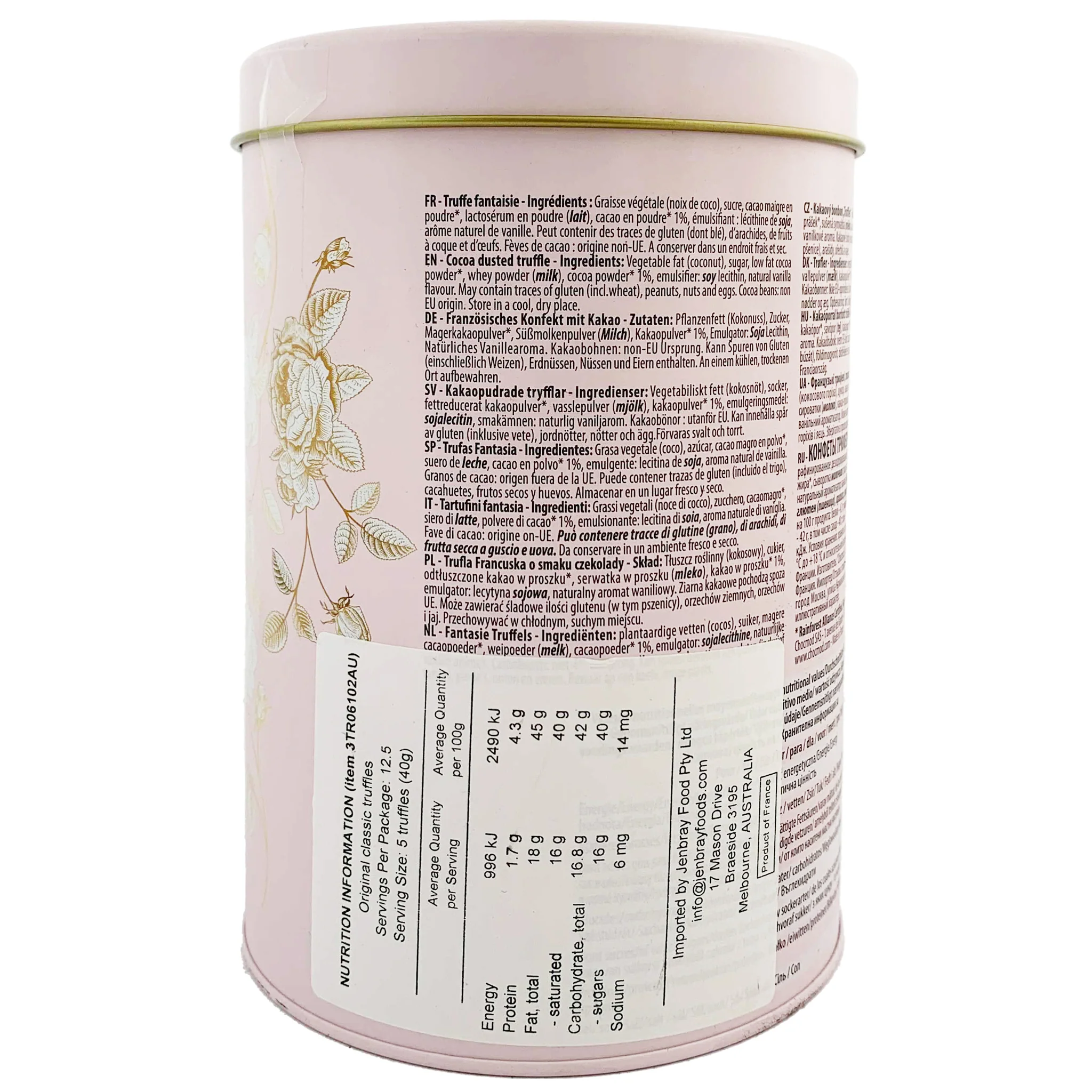 Truffettes De France Truffles Dusted Cocoa Tin 500g - Image 2