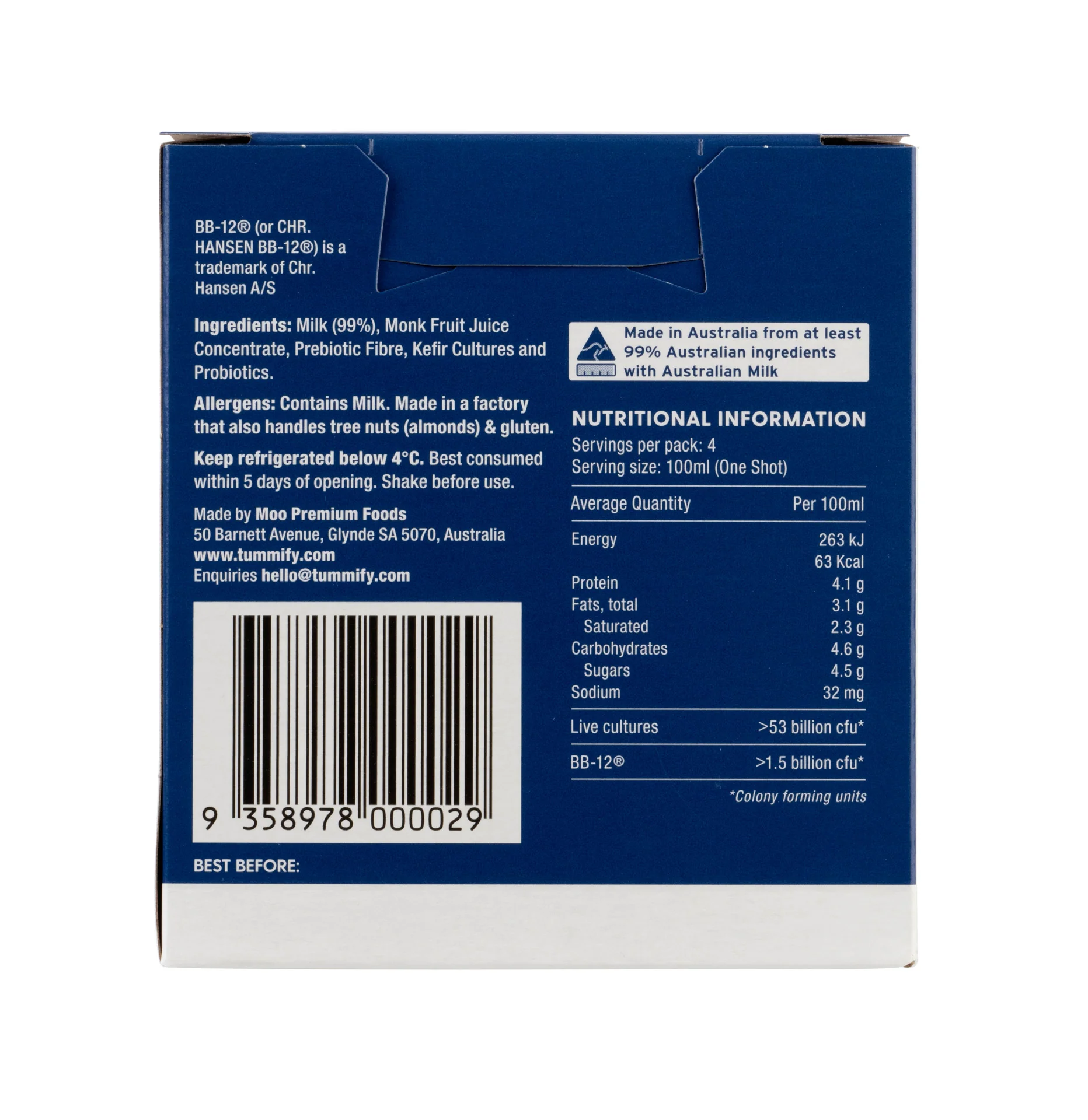 Tummify Original High Strength Probiotic Shot 4 x 100ml - Image 2