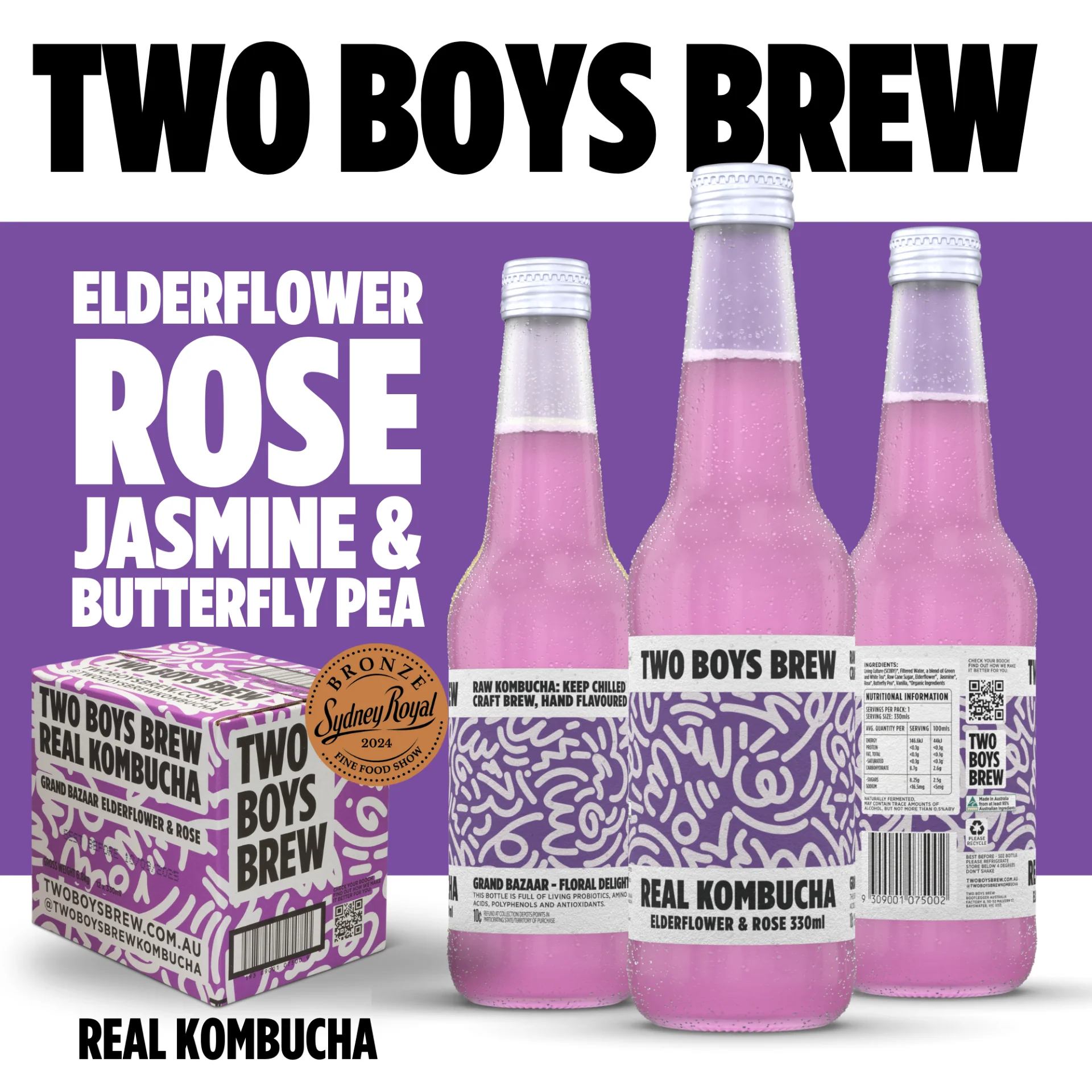 Two Boys Brew Kombucha Grand Bazaar 330ml - Image 2
