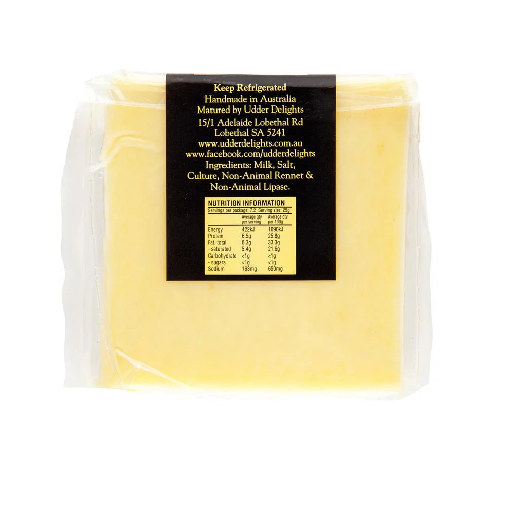Udder Delights Mature Cheddar Cheese 200g - Image 2