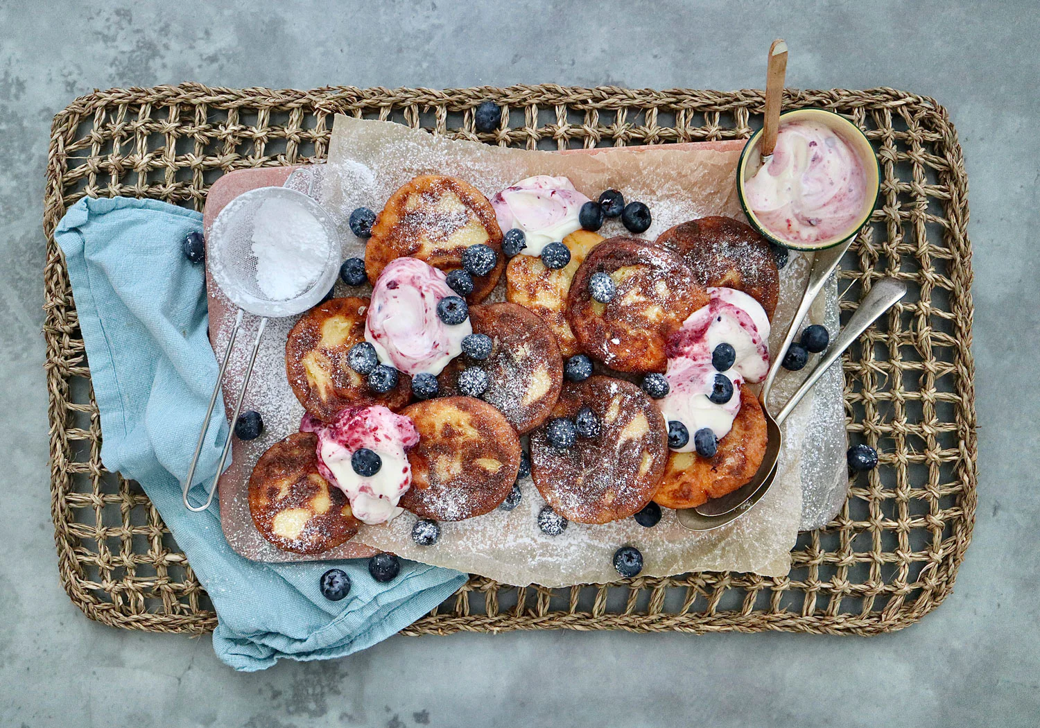 Ukrainian Cheese Pancakes and Mixed Berry Yoghurt - Syrniki - Image 2