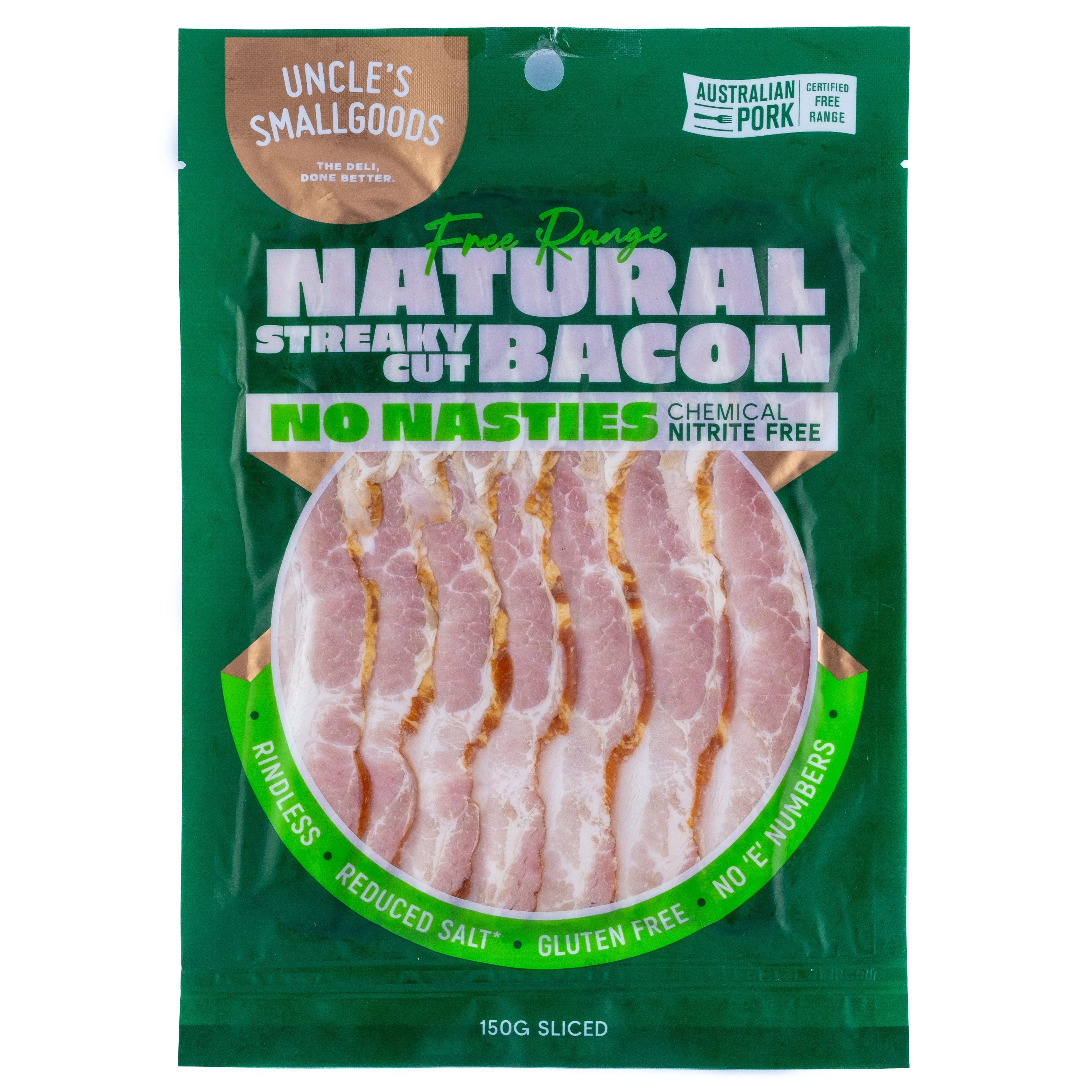 Uncle's Smallgoods Nitrite Free Bacon 150g