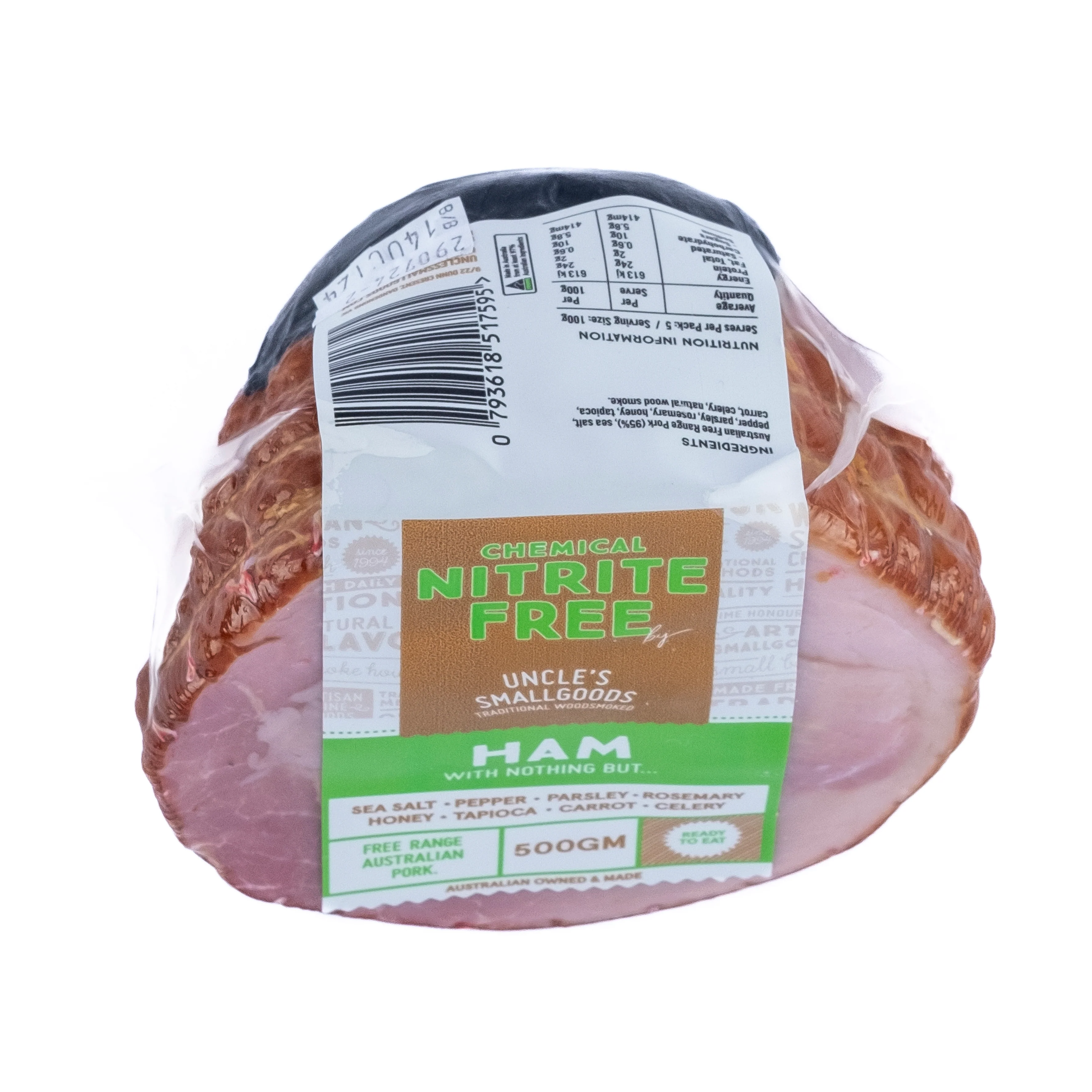 Uncle's Smallgoods Nitrite Free Half Ham 500g - Image 3