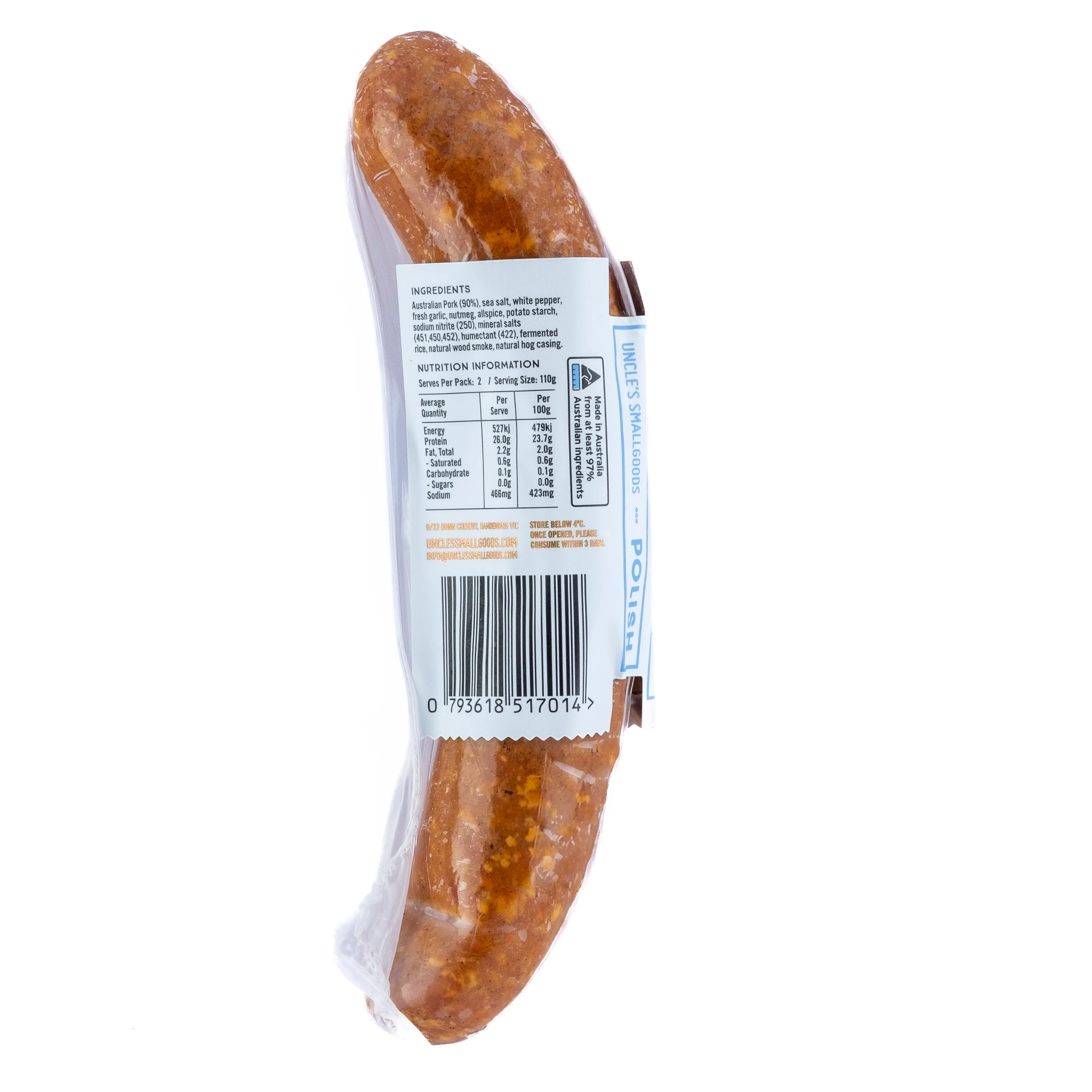 Uncle's Smallgoods Polish Sausage Staropolska 220g - Image 2