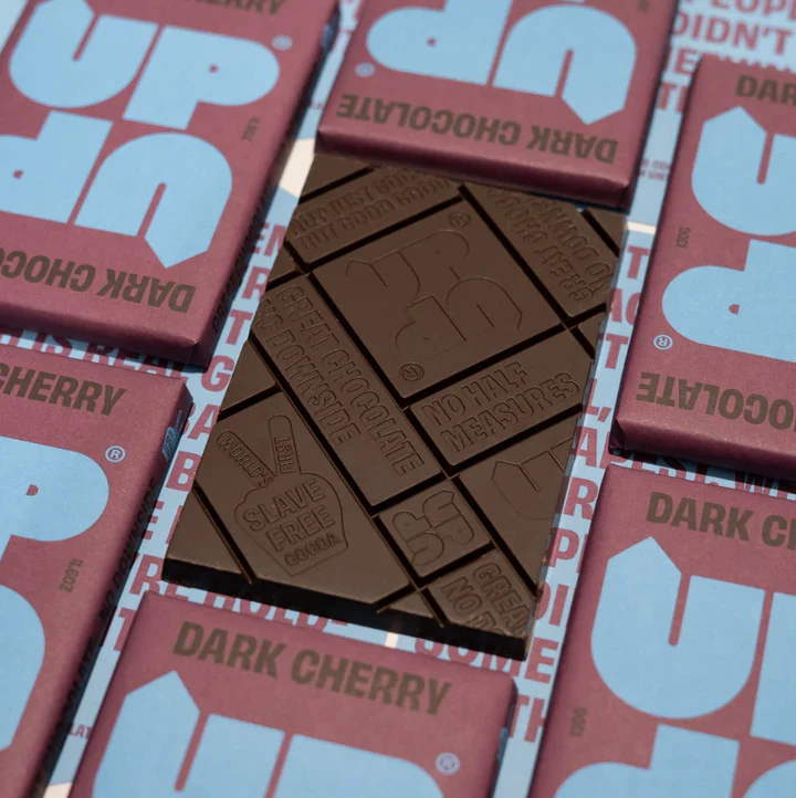 Up Up Dark Chocolate Bar Cherry 120g - Image 2