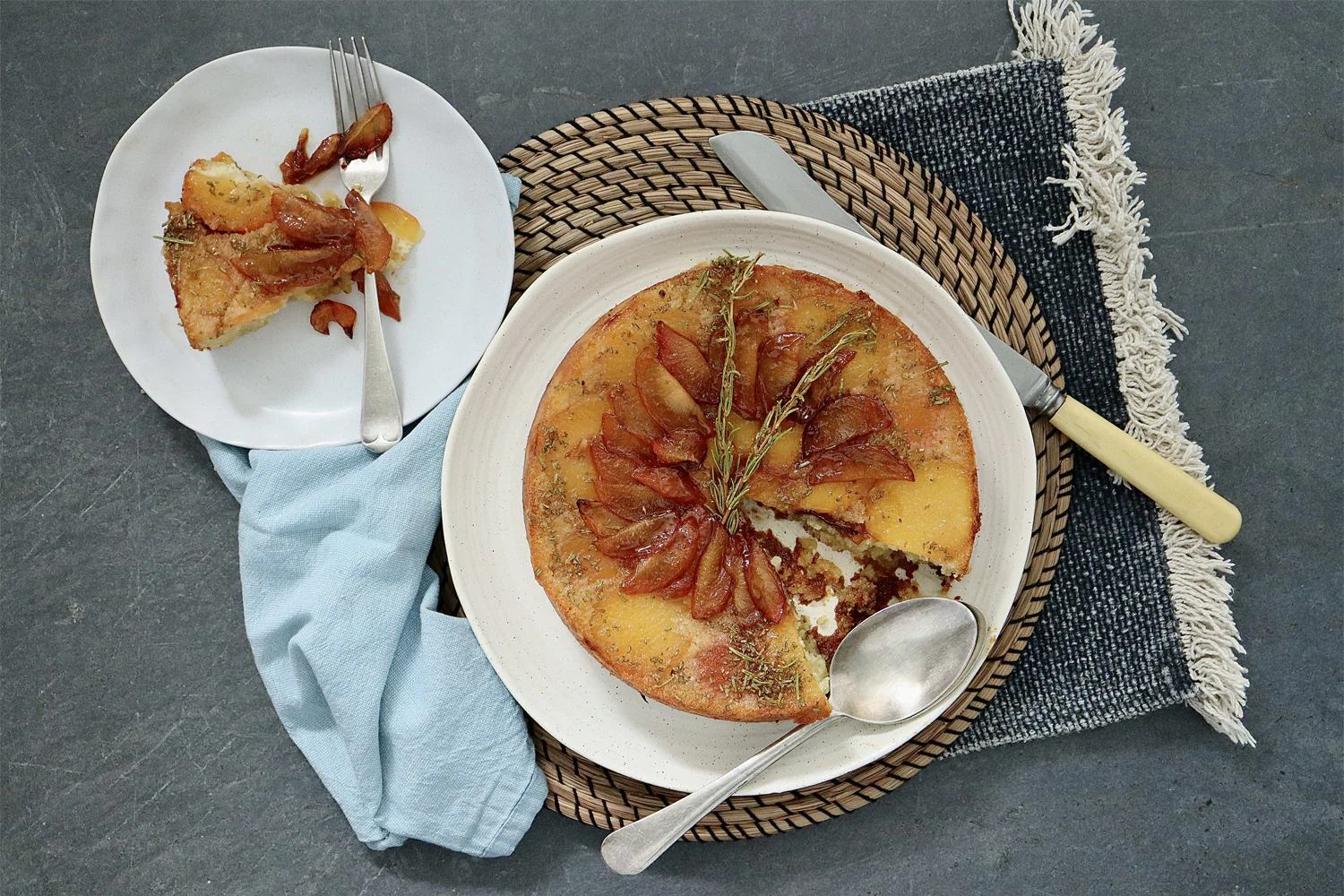 Upside Down Plum Lemon and Rosemary Cake - Image 2