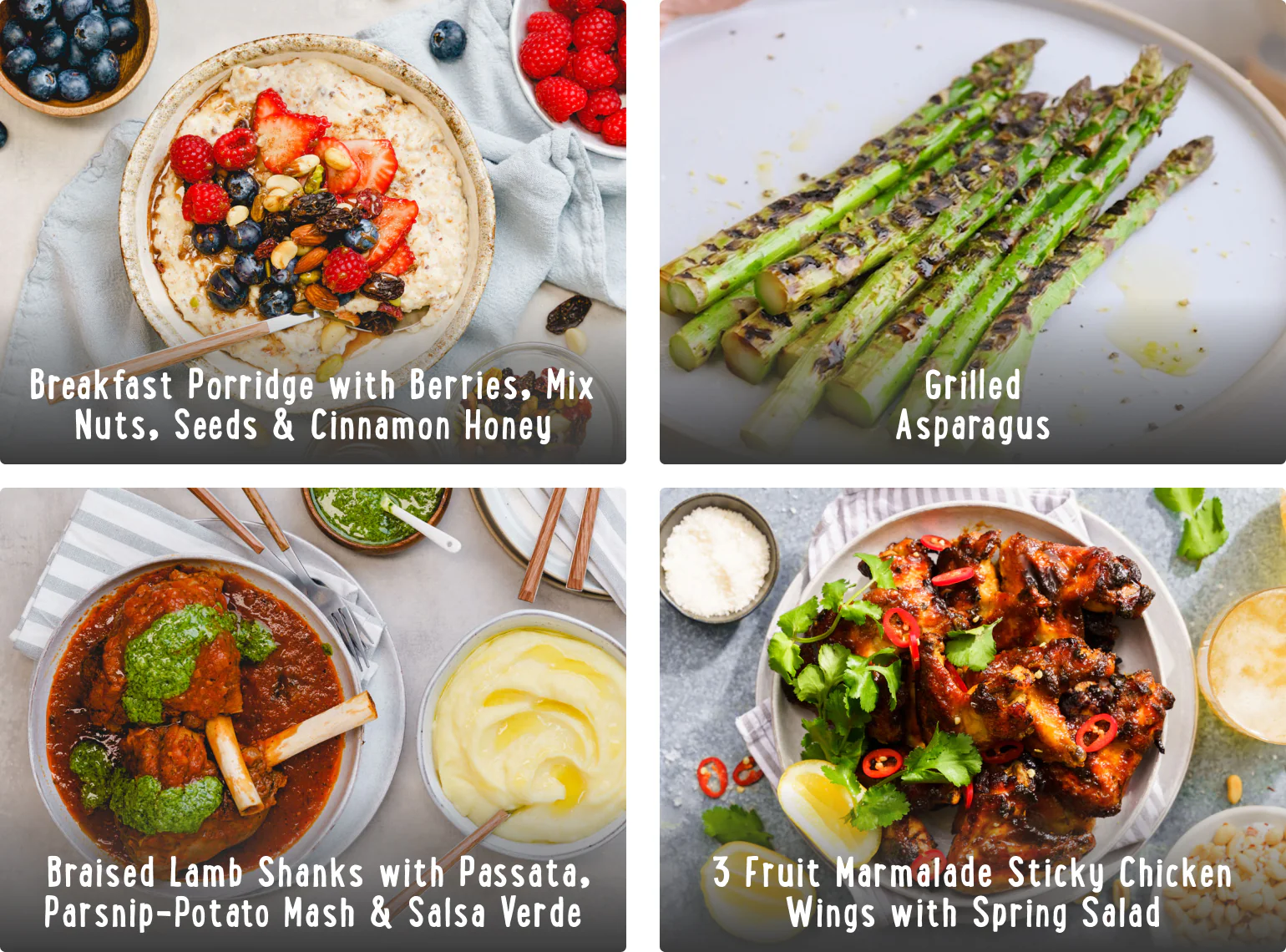 Value With Values Recipe Box - Breakfast Porridge, Grilled Asparagus, Braised Lamb Shanks and Sticky Chicken Wings - Image 2