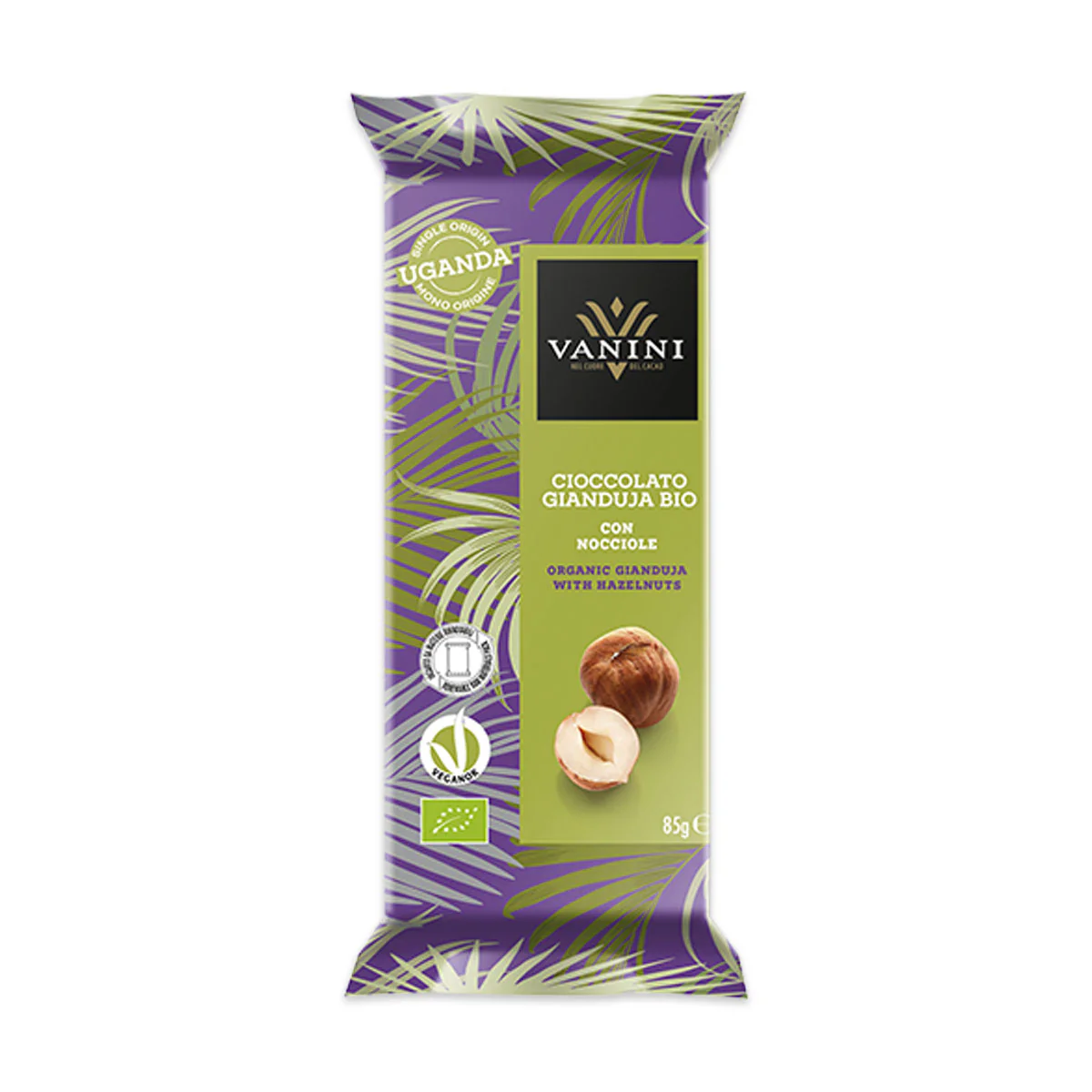 Vanini Organic Gianduja Chocolate with Hazelnuts 85G