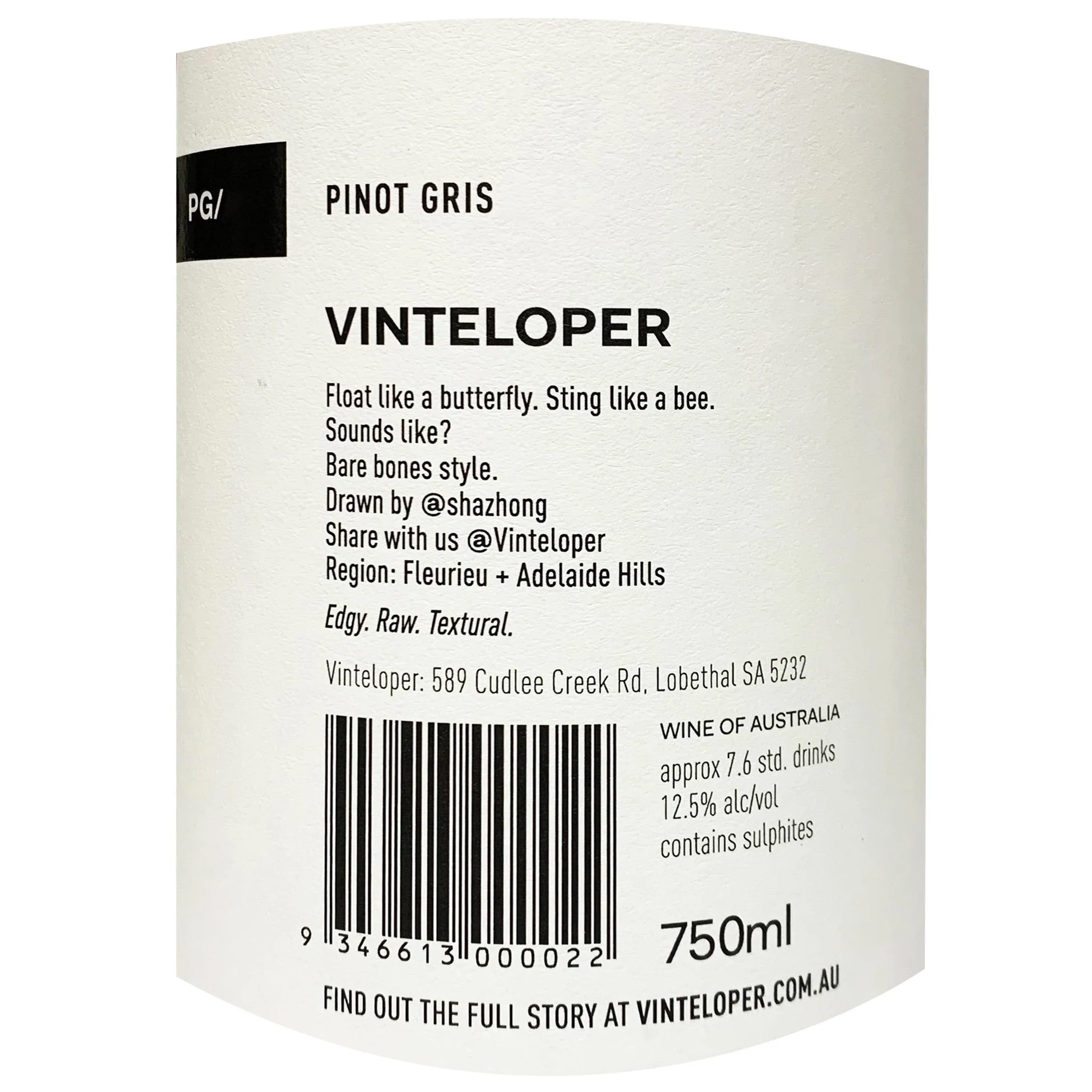 Vinteloper Pinot Gris Adelaide Hills SA 750ml - Image 2