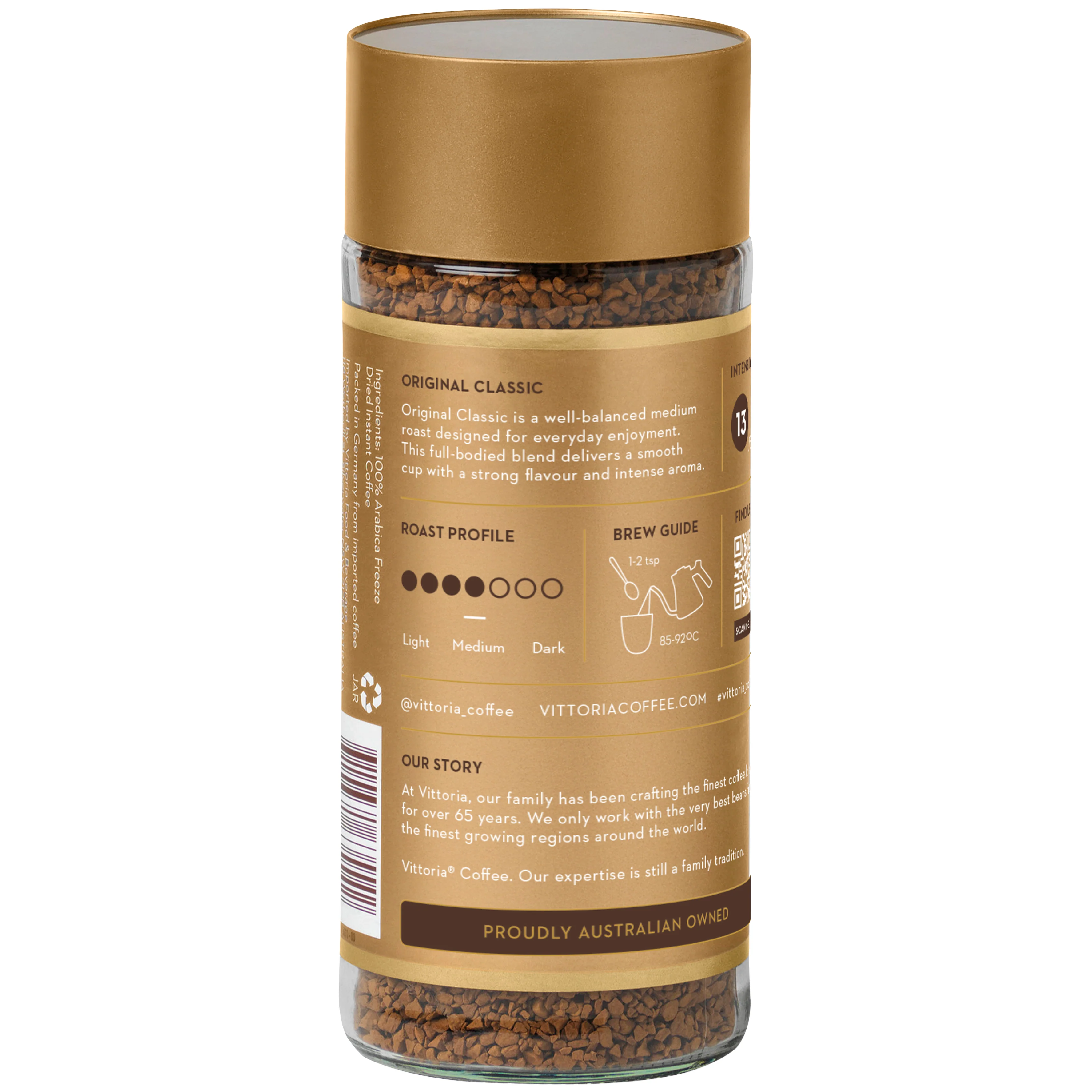 Vittoria Classic Freeze Dried Instant Coffee 100g - Image 2