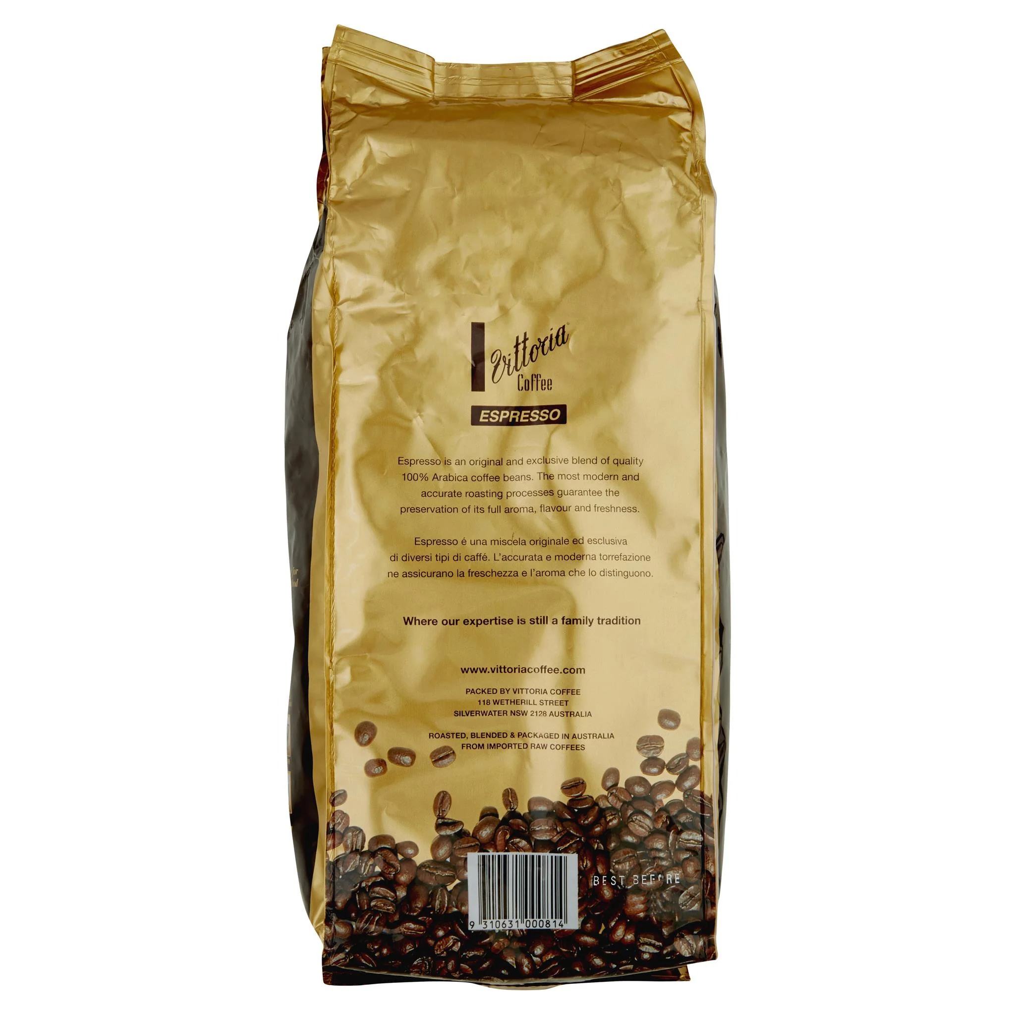 Vittoria Coffee Espresso 100% Arabica Coffee Beans 1kg - Image 2