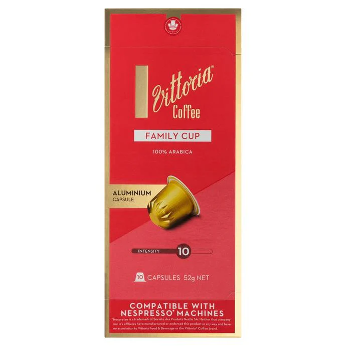 Vittoria Coffee Capsules Family Cup Nespresso Compatible x10 52g