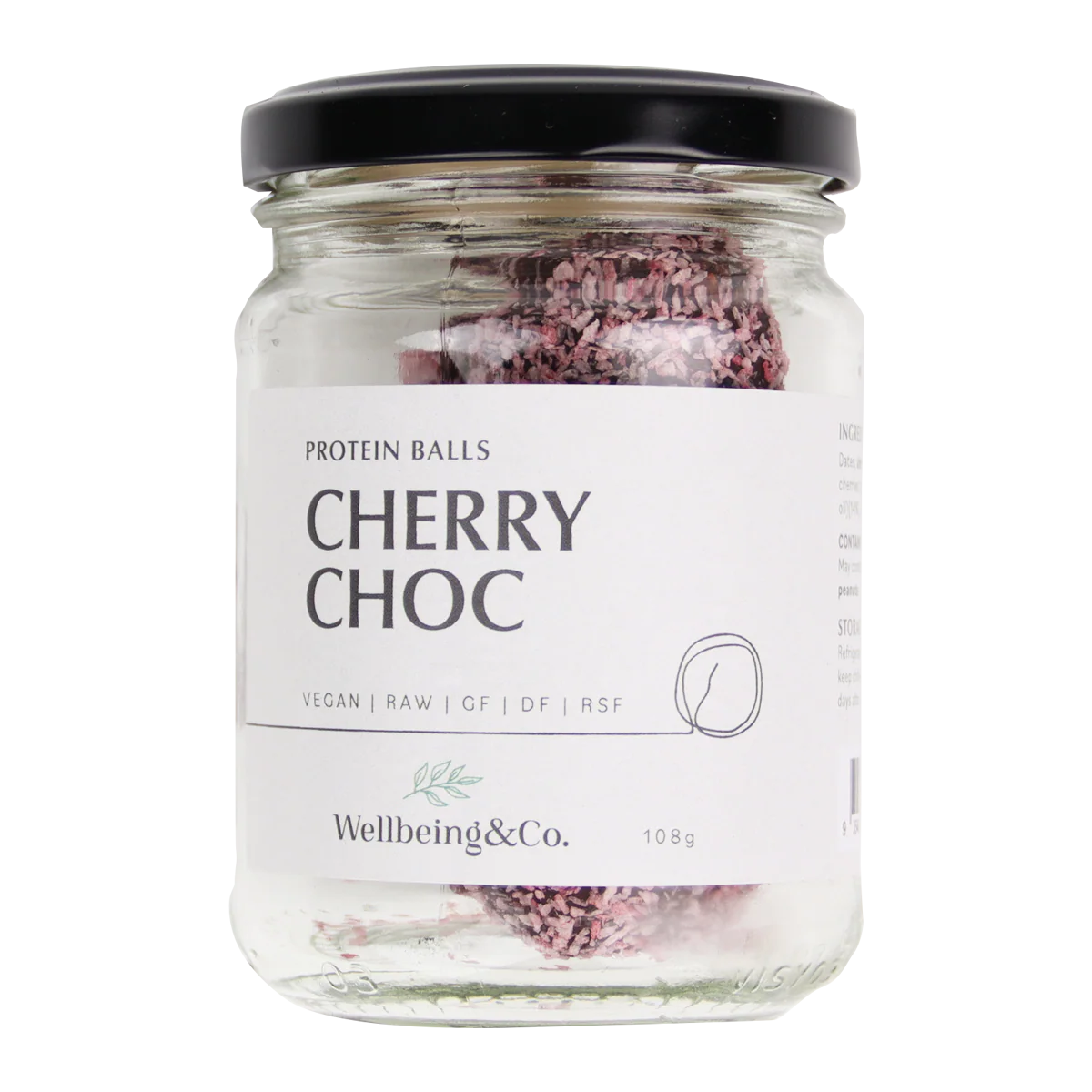 Wellbeing and Co Cherry Chocolate Protein Balls 108g