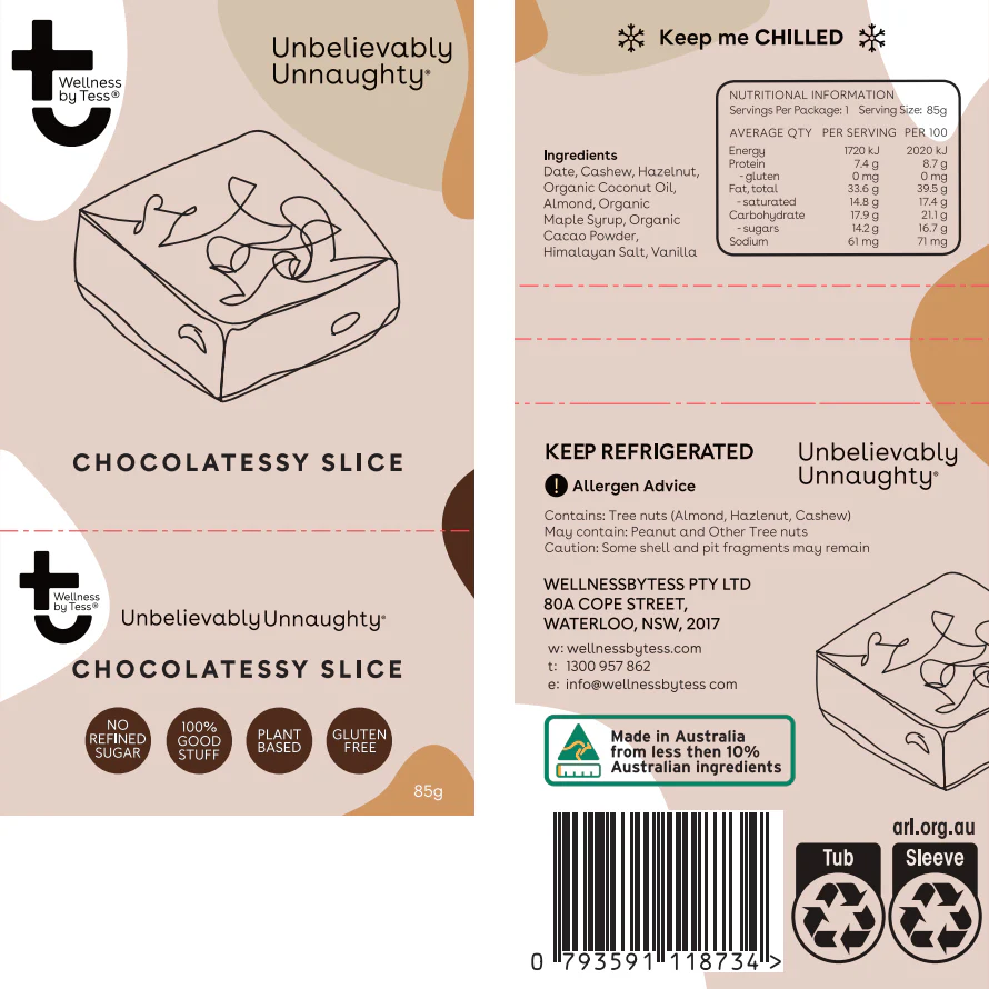 Wellness by Tess Chocolatessy Slice 85g - Image 2