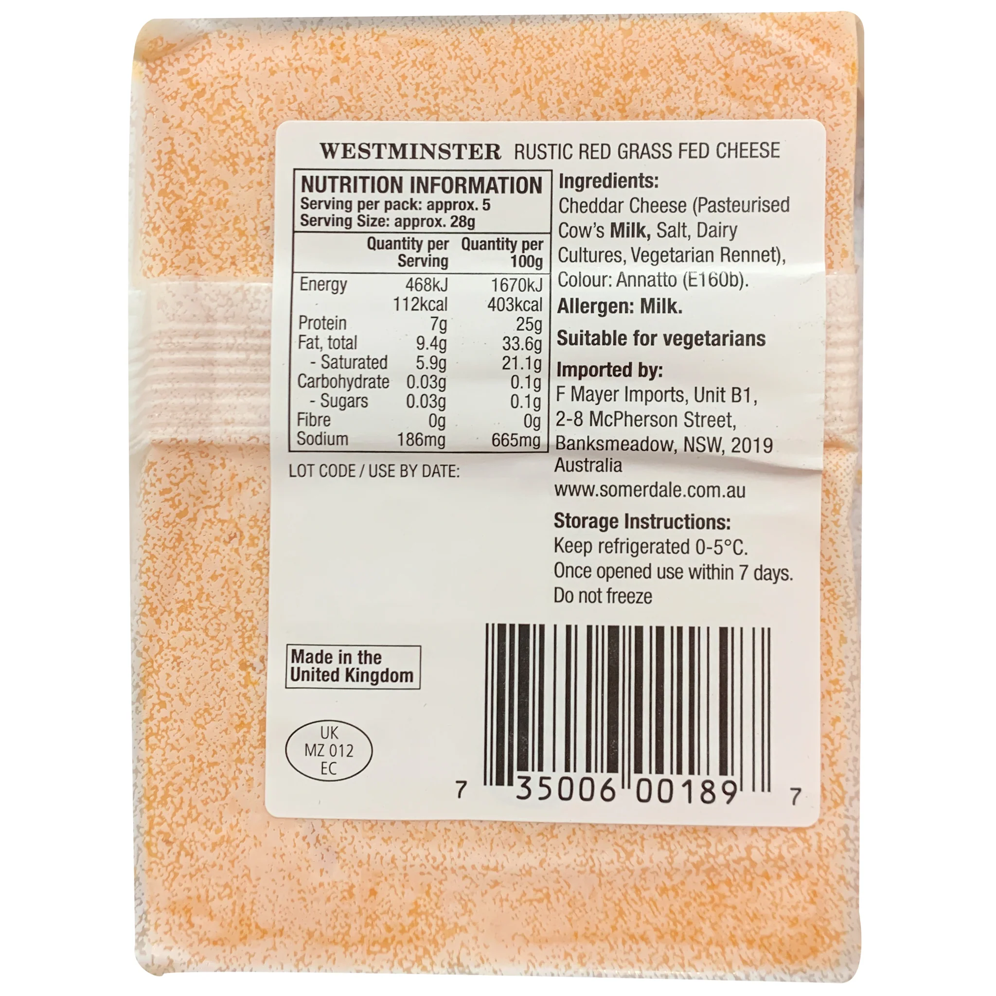 Westminster Rustic Red Cheese 150g - Image 2
