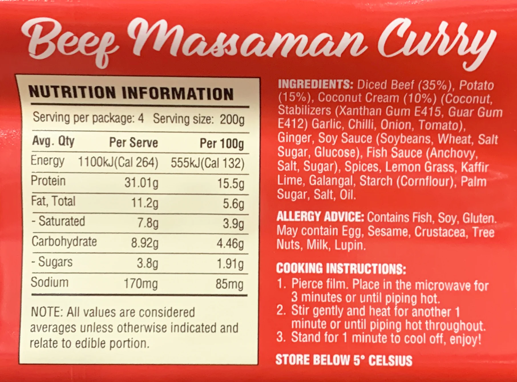 Whats For Tonight Beef Massaman Curry 800g - Image 2