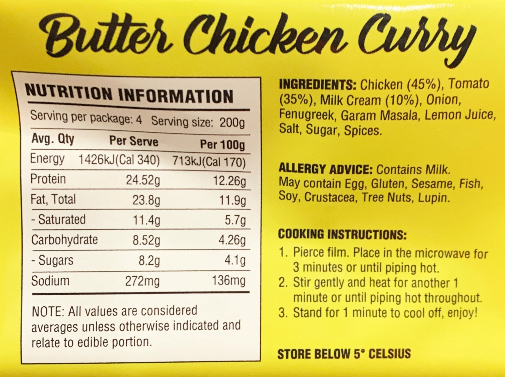 Whats For Tonight Butter Chicken Curry 800g - Image 2