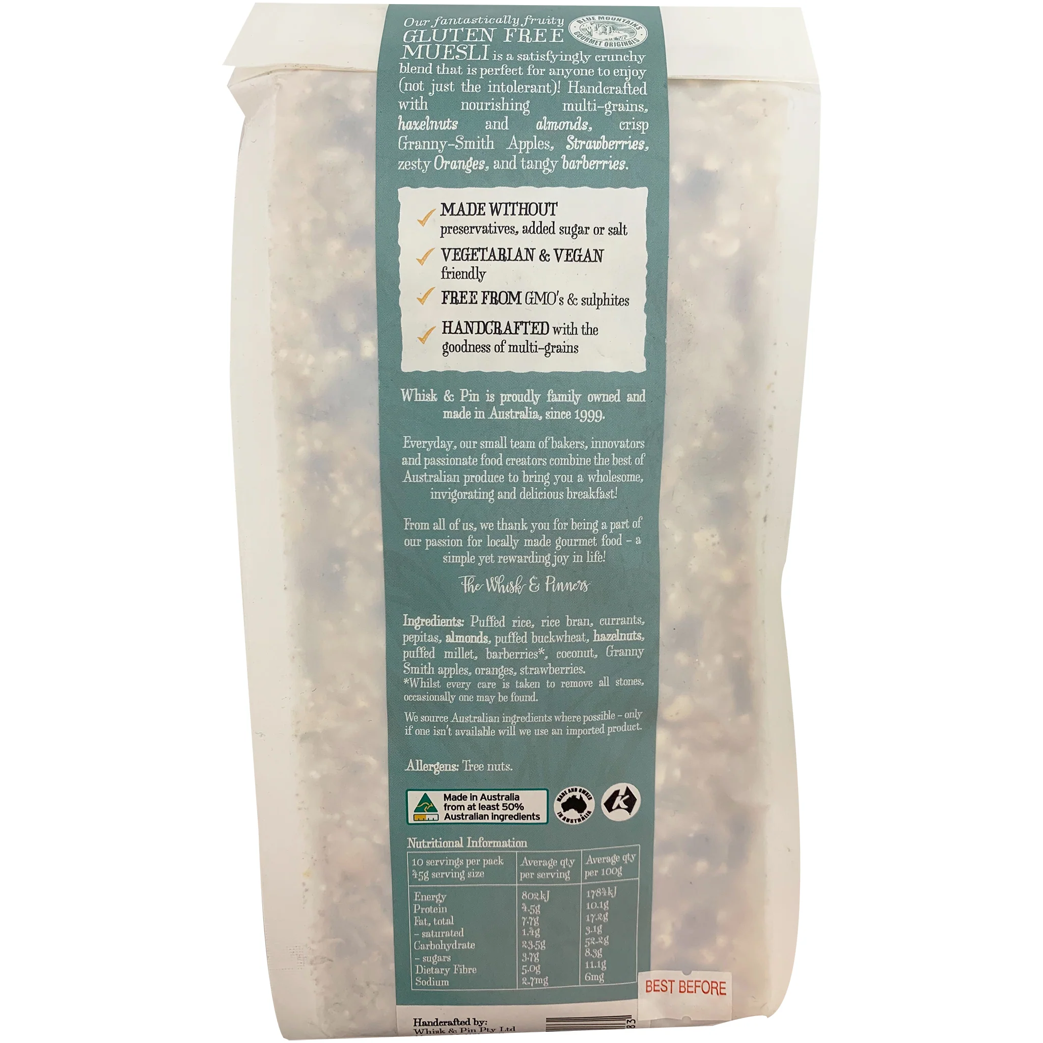Whisk and Pin Gluten Free Muesli 450g - Image 2