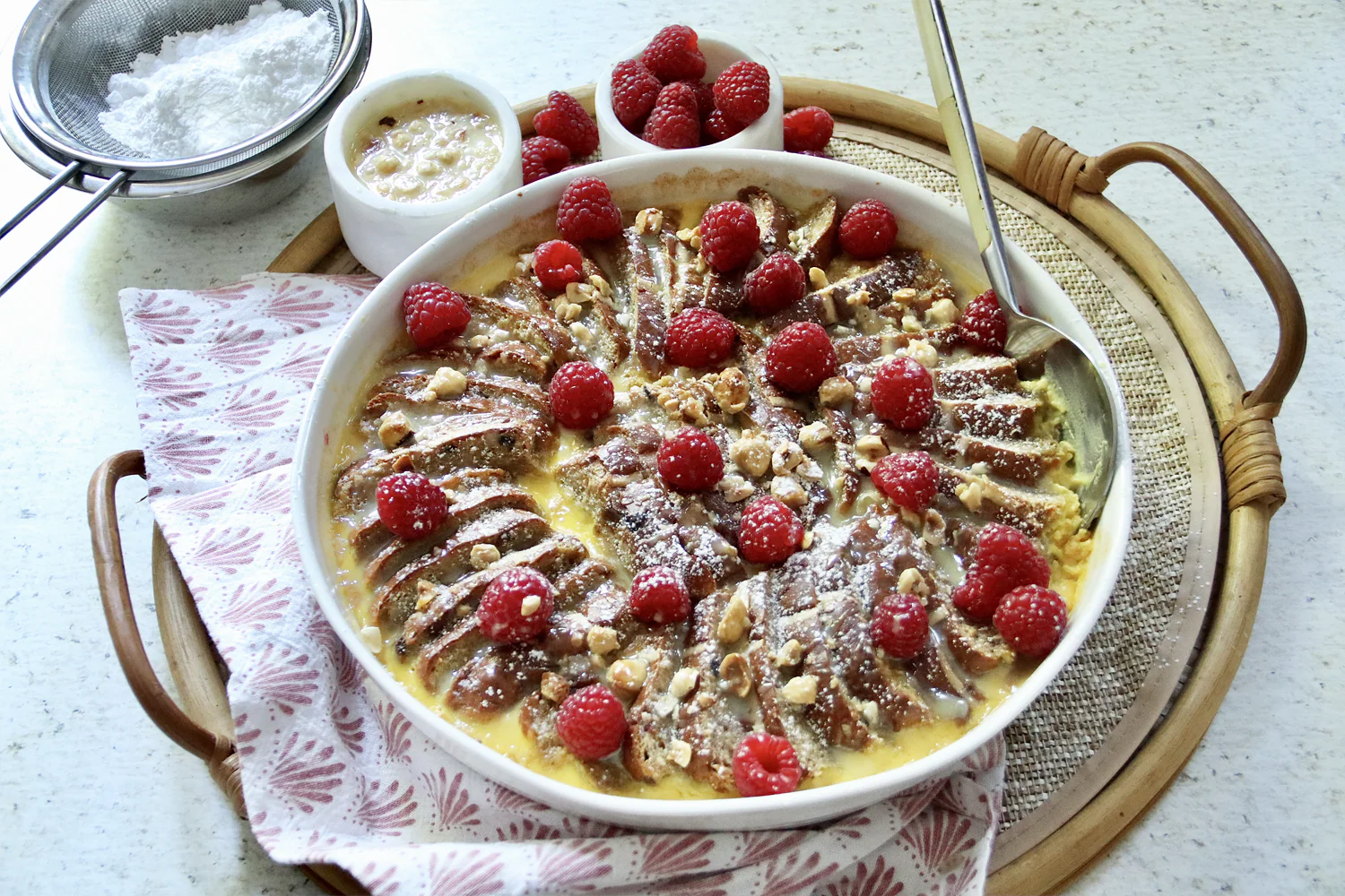 White Chocolate and Hazelnut Hot Cross Bun Pudding - Image 2
