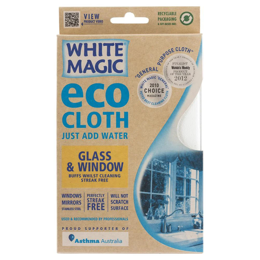 White Magic Glass and Window Eco Cloth each