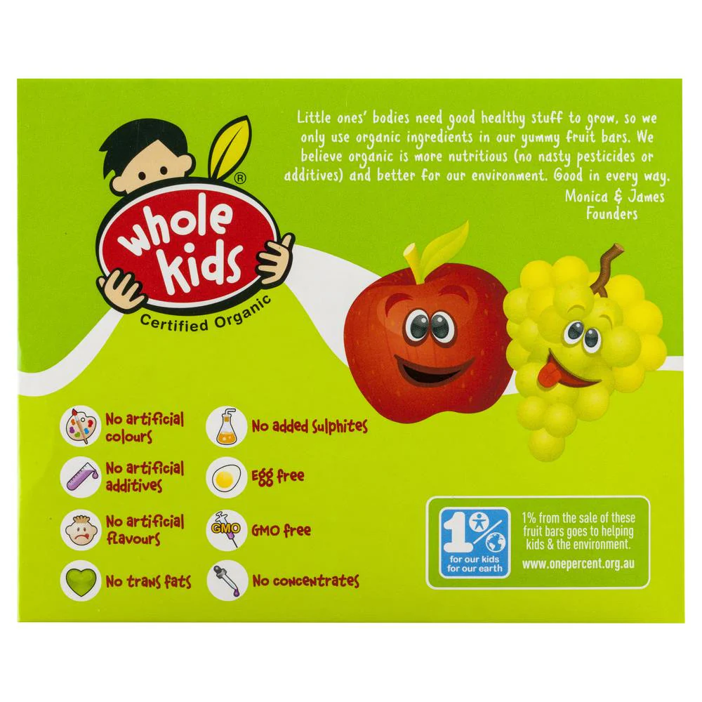 Whole Kids - Fruit Bars Organic - Apple and Sultana (5 Bars, 200g) - Image 2