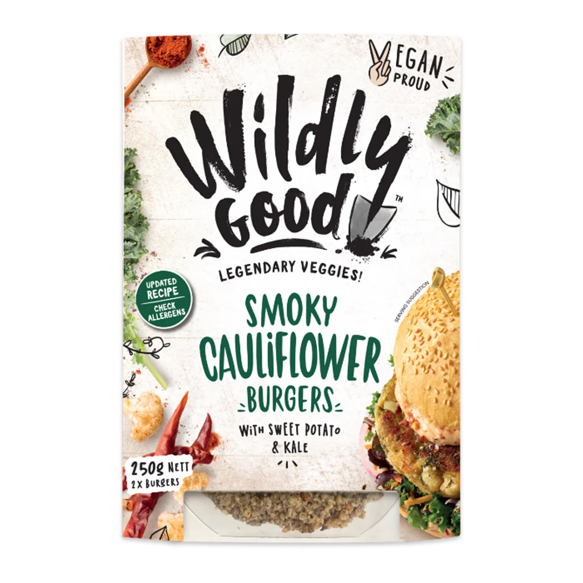 Wildly Good Burgers Smoky Cauliflower With Sweet Potato & Kale 250g