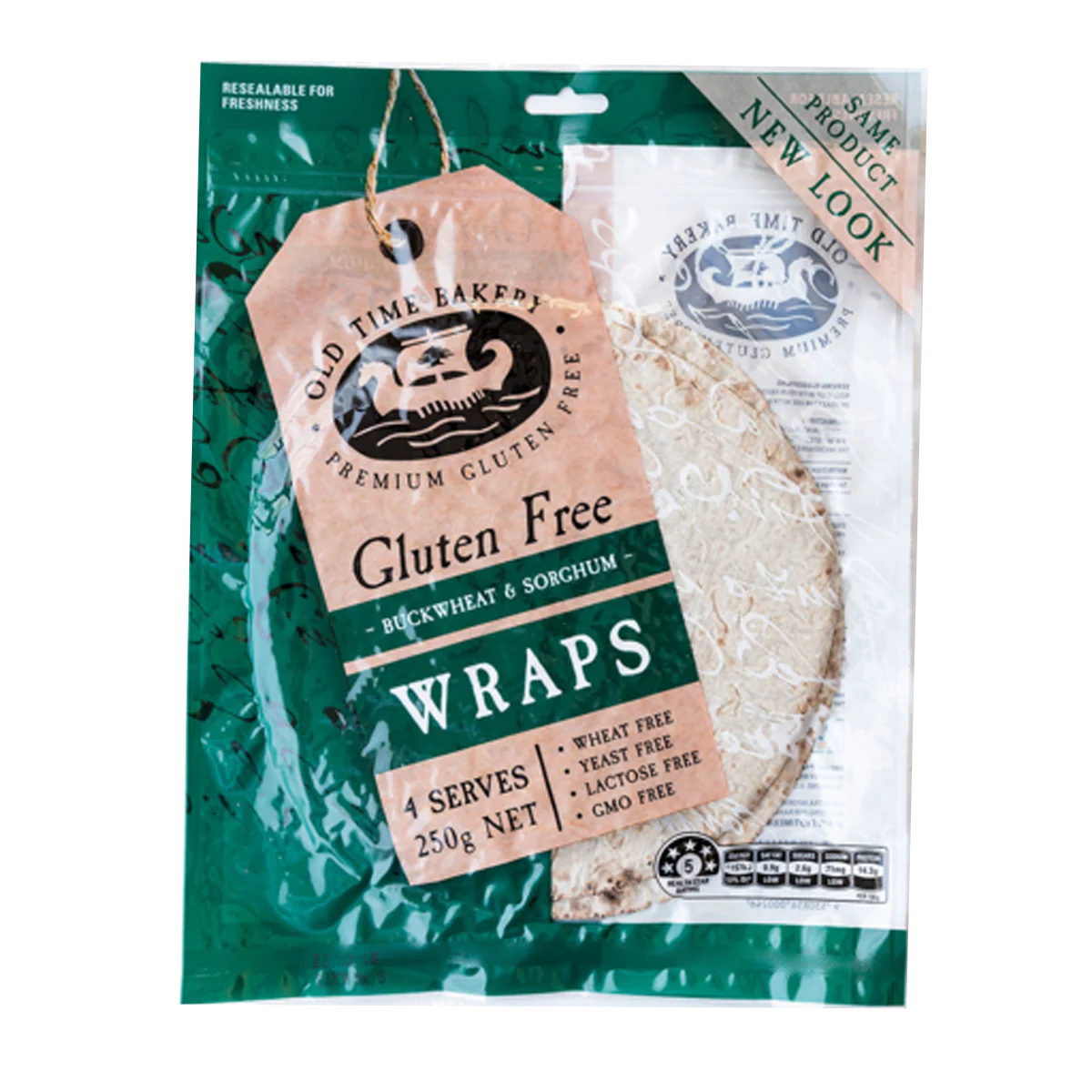 Old Time Bakery Wholesome Gluten Free Wraps 250g