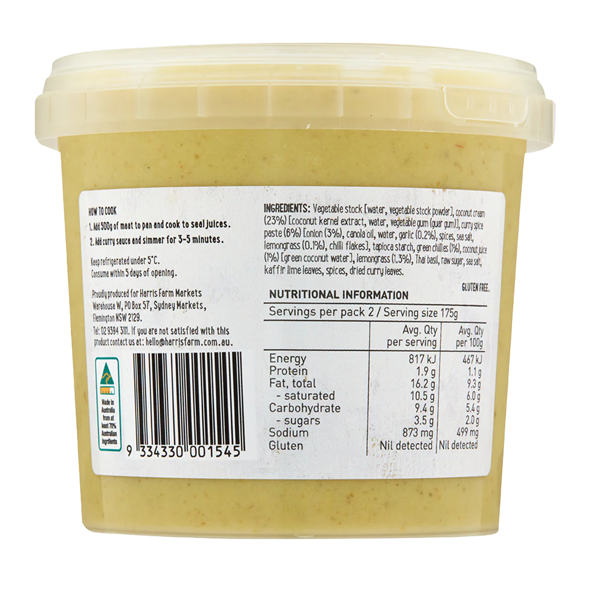 Harris Farm Green Curry Sauce 350g - Image 2