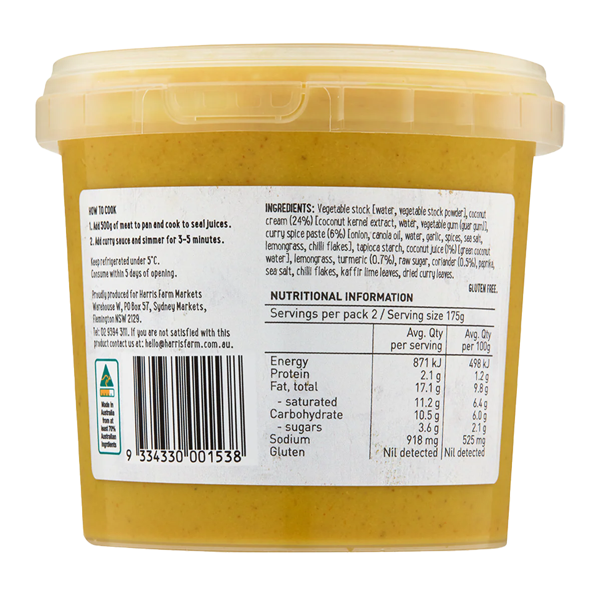 Harris Farm Yellow Curry Sauce 350g - Image 2