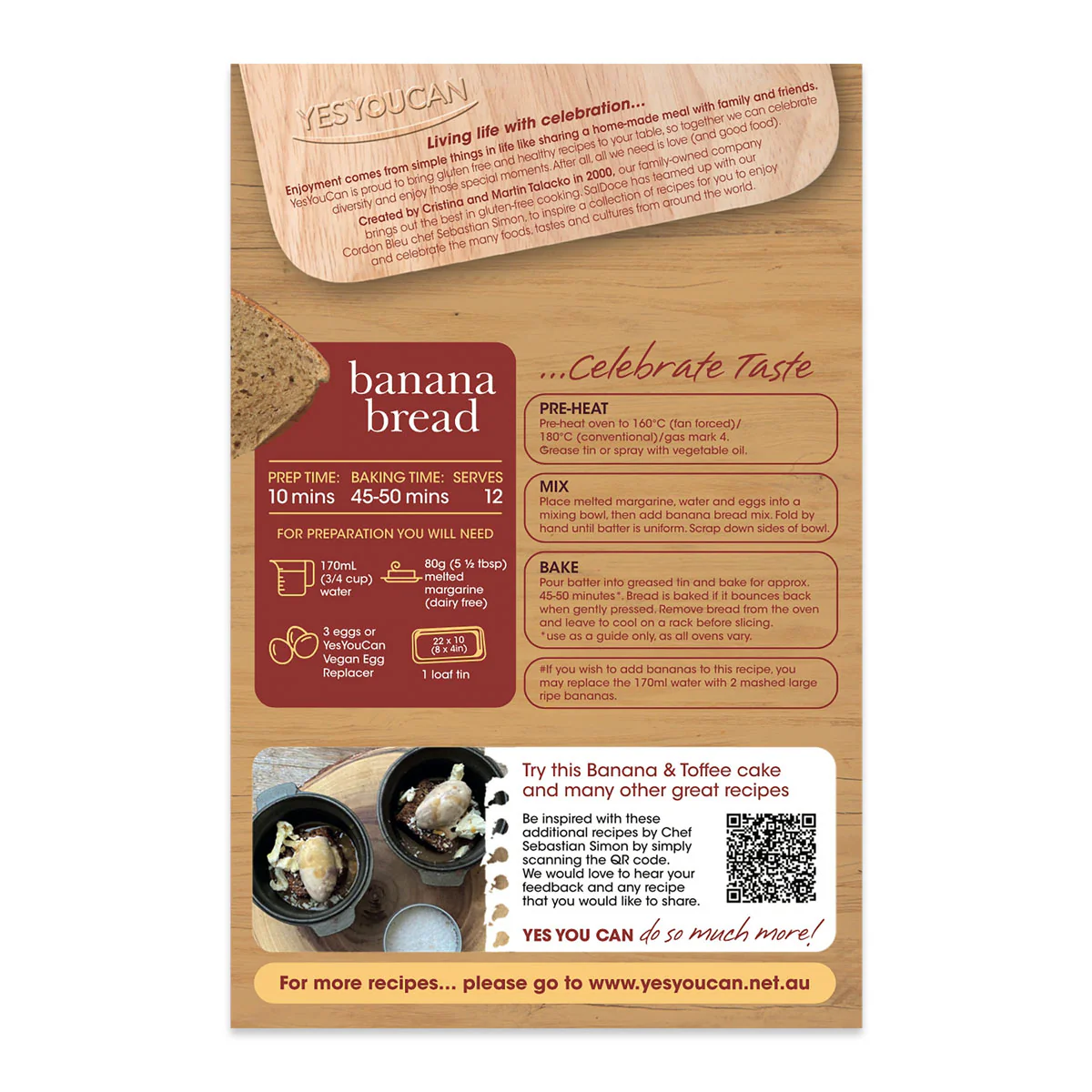 YesYouCan Banana Bread Mix 450g - Image 2