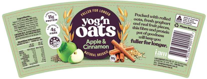 Yog'n Oats Apple and Cinnamon 150g - Image 2