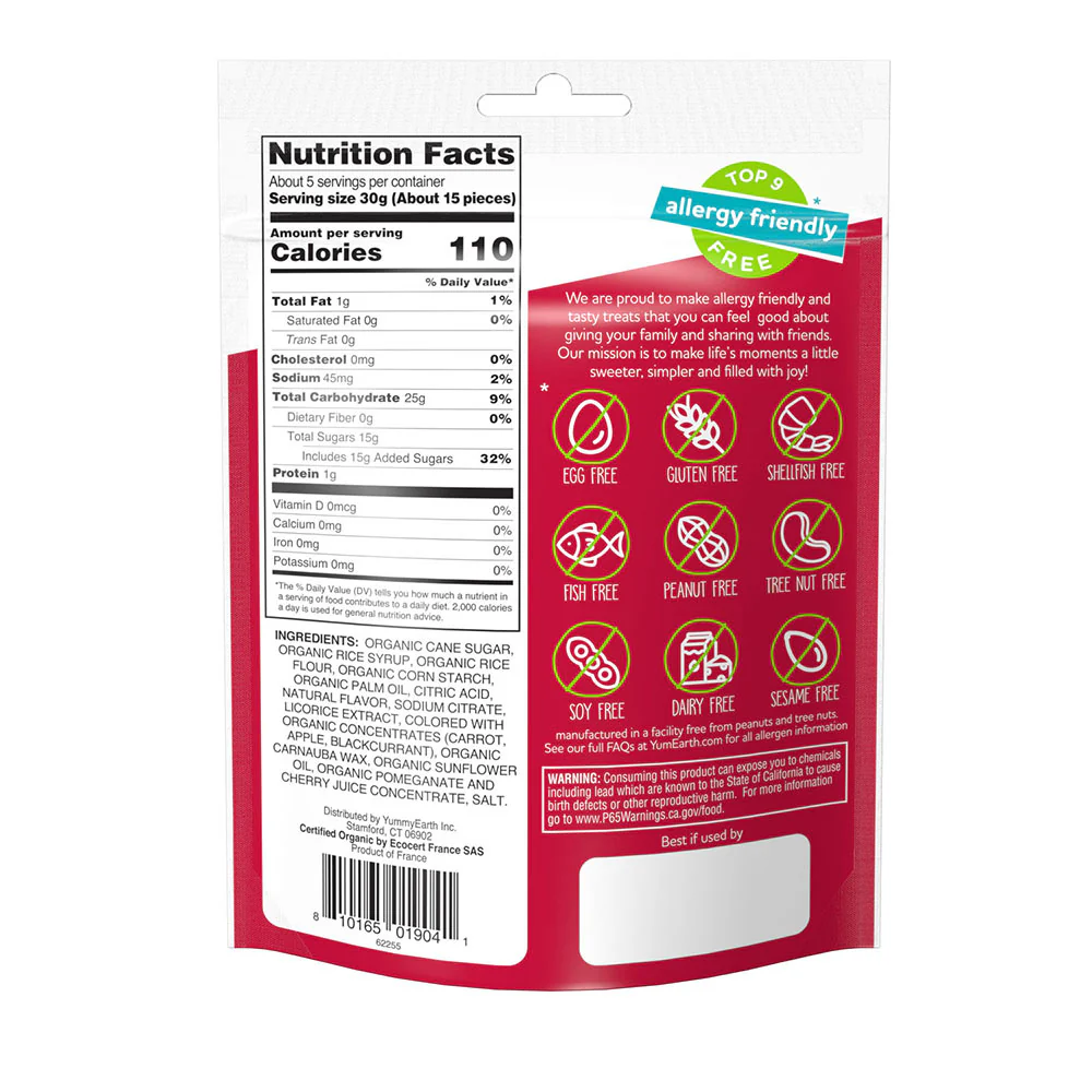 YumEarth Organic Licorice Pomegranate 142g - Image 2