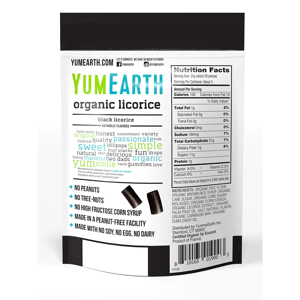 YumEarth Organic Licorice Black 142g - Image 2