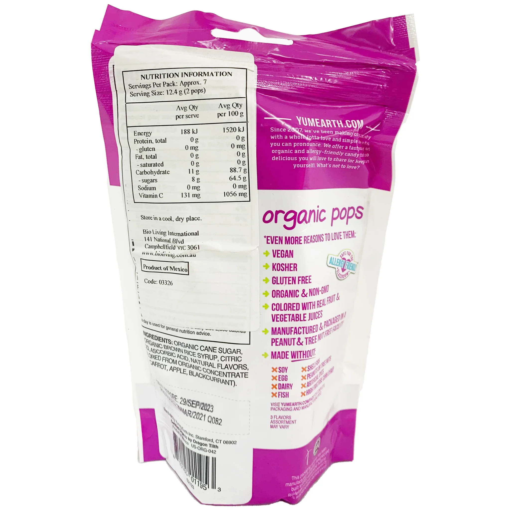 YumEarth Organic Pops Assorted Flavoured Lollipops 87g - Image 2