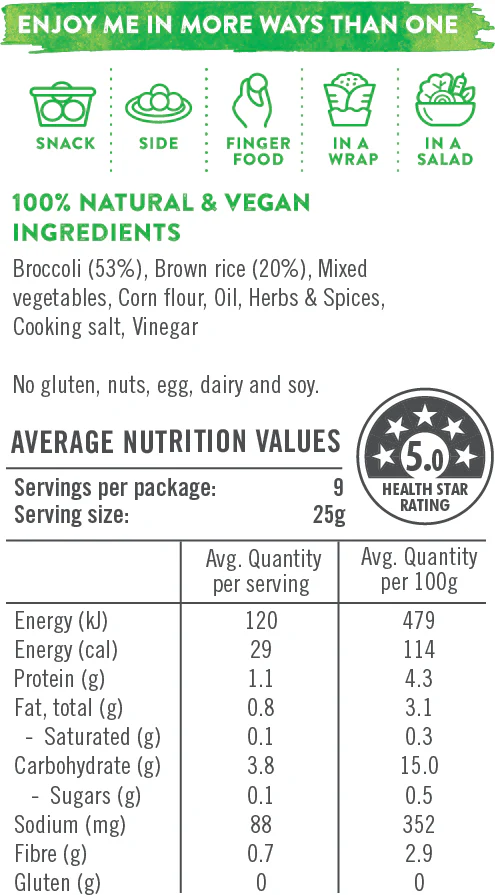 Yummy Karma Broccoli and Brown Rice Bites 225g - Image 3
