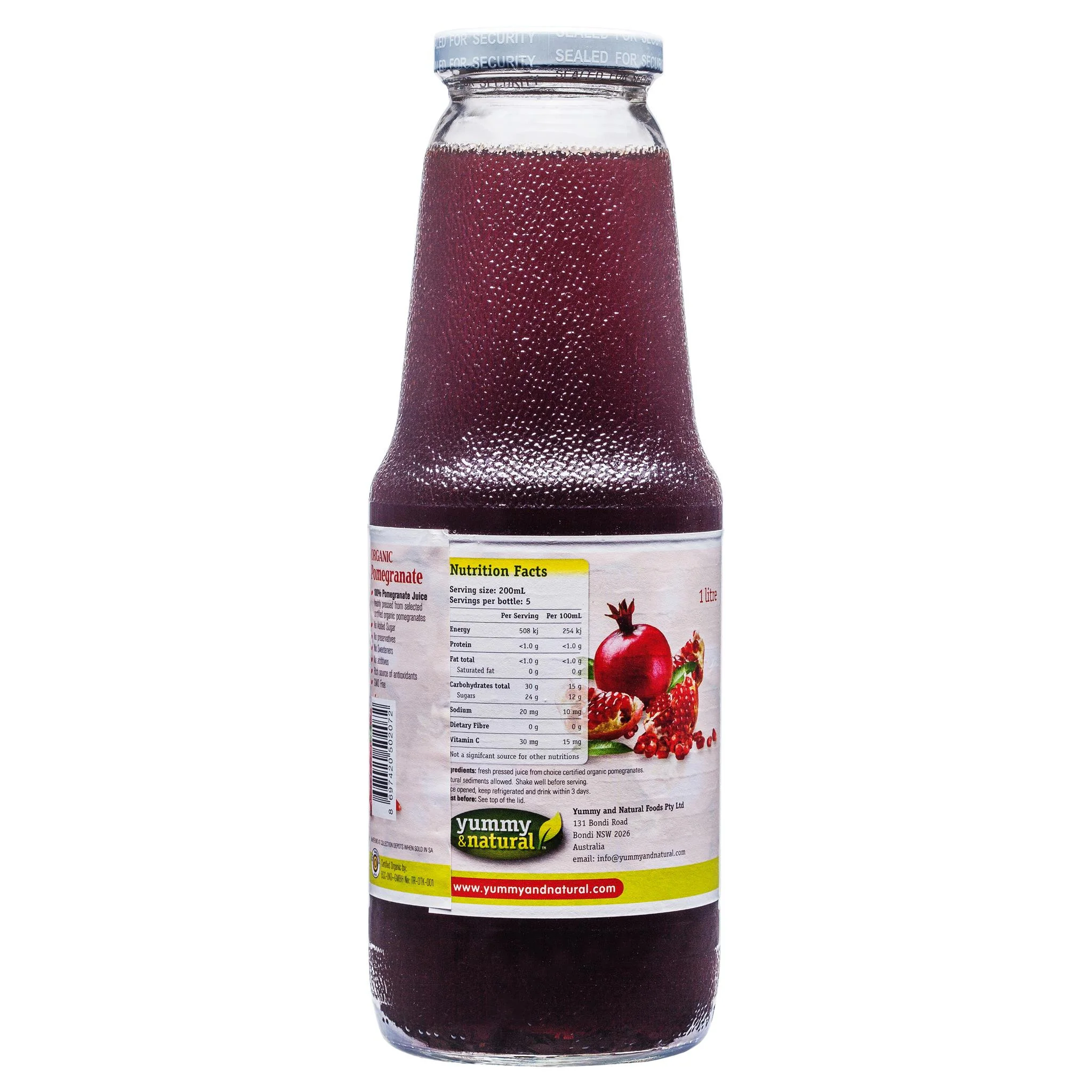 Yummy & Natural - Organic Pomegranate Juice (1L) - Image 2