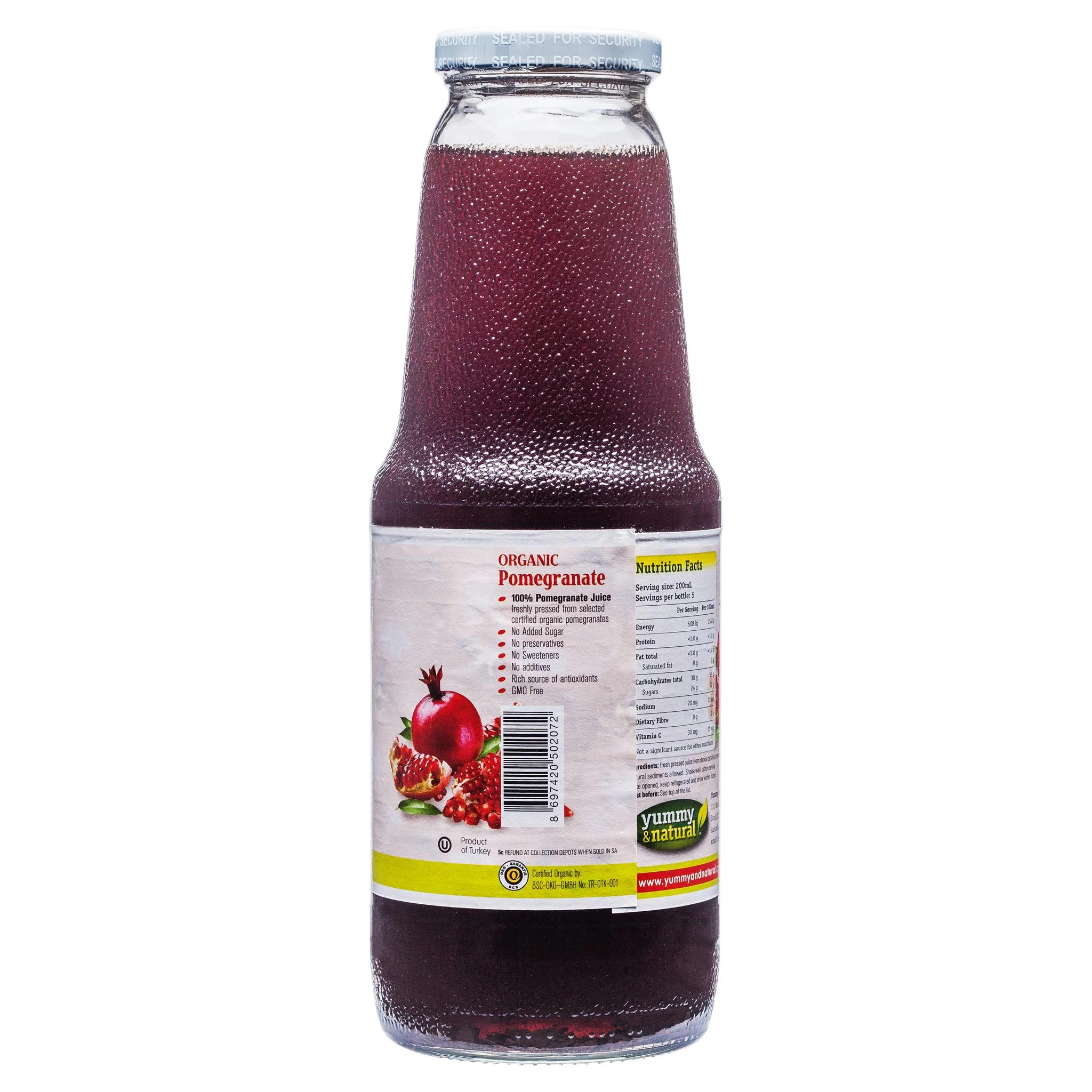 Yummy & Natural - Organic Pomegranate Juice (1L) - Image 3