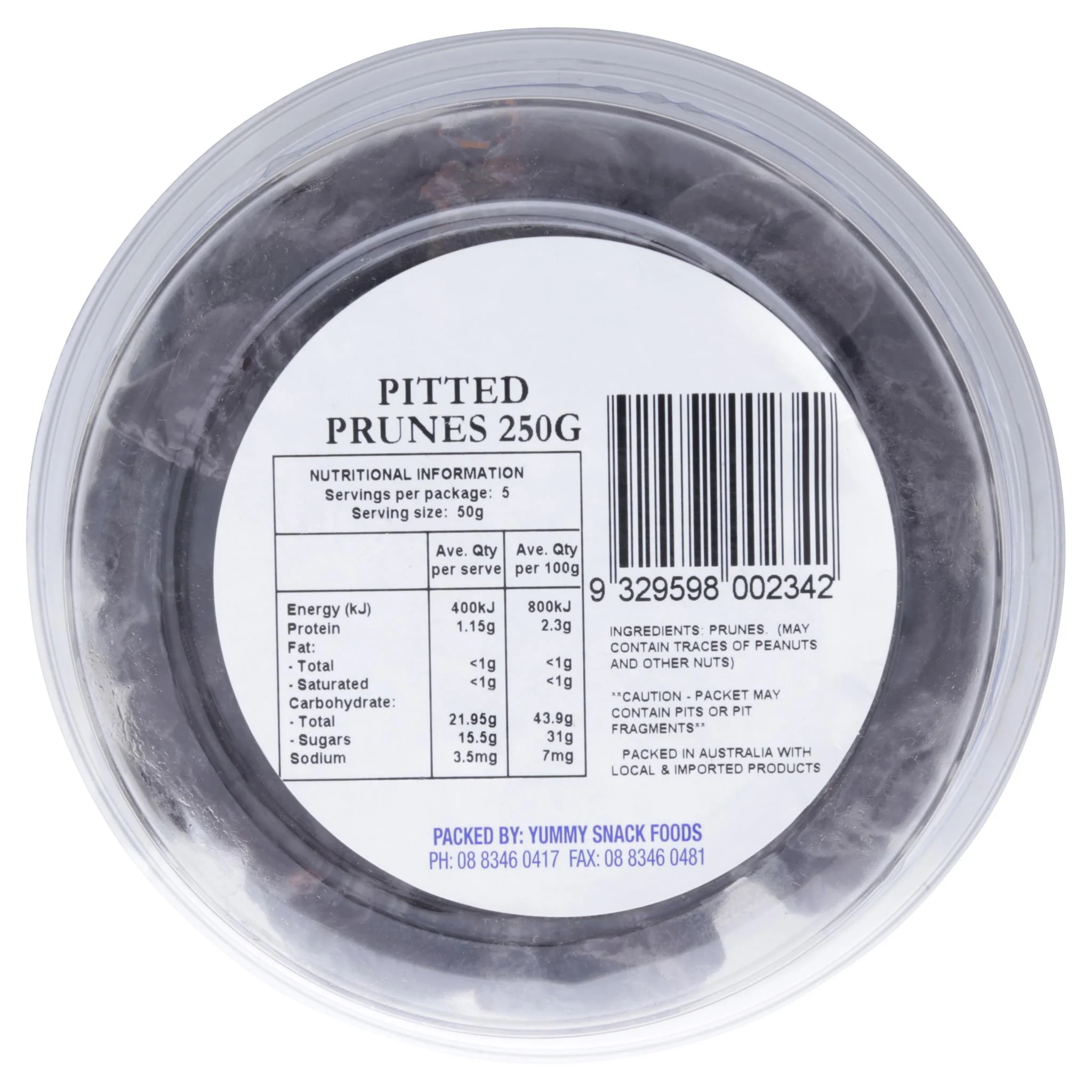 Yummy - Prunes Pitted Tub (250g) - Image 2