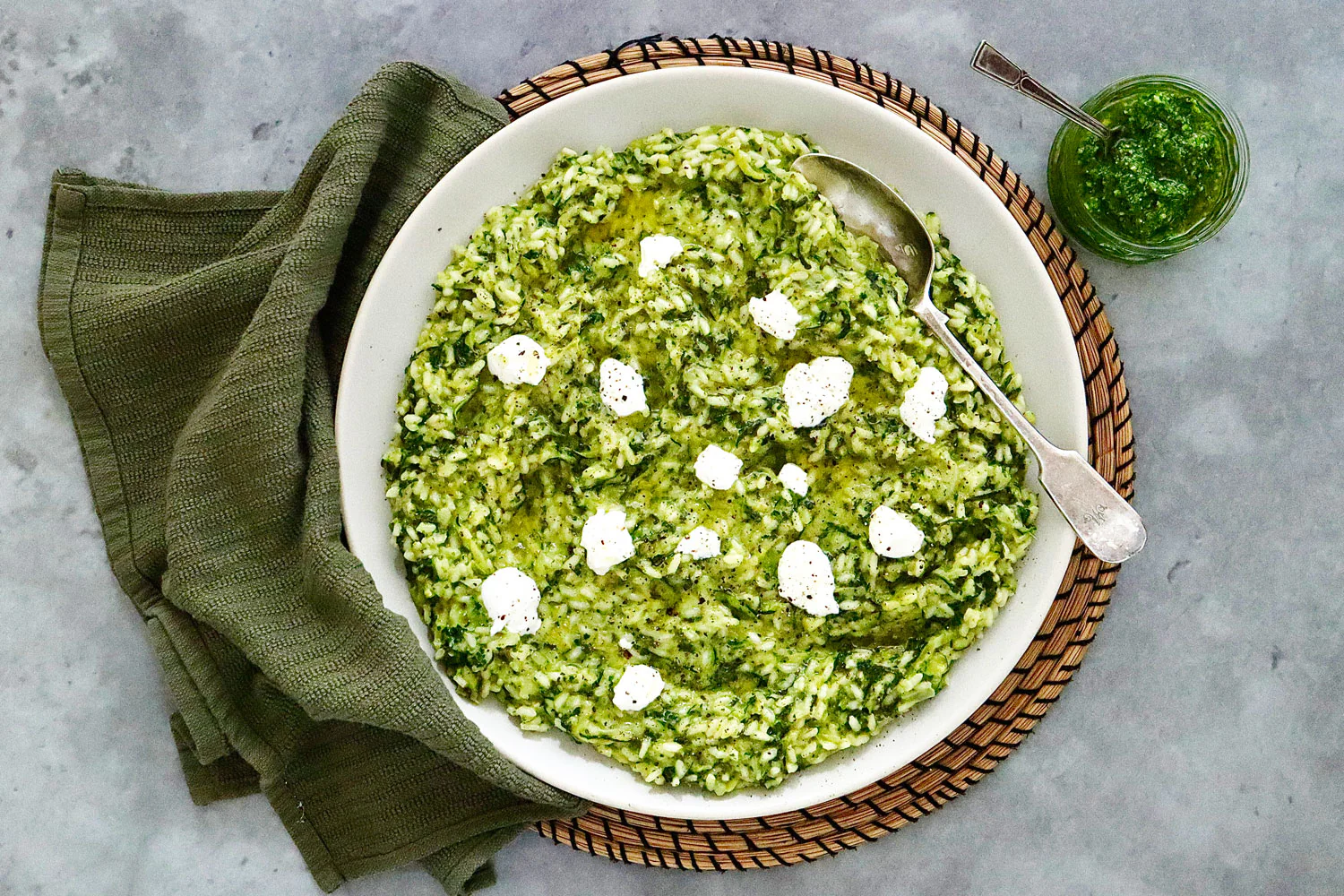 Zucchini, Basil Pesto and Goats Cheese Risotto - Image 2